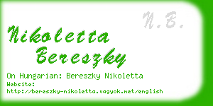 nikoletta bereszky business card